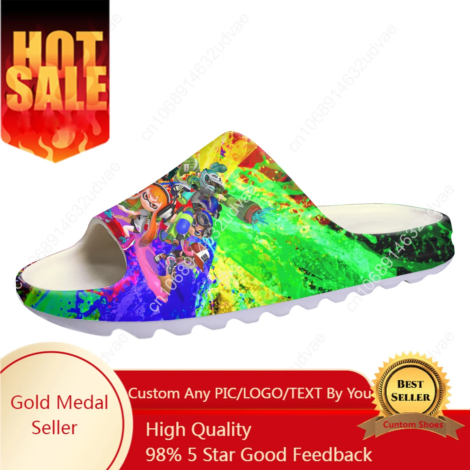 

Splatoons Custom Made Soft Sole Sllipers Home Clogs Step On Water Shoes Mens Womens Teenager Bathroom Beach Step In Slliper