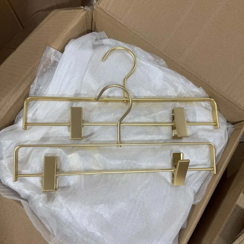 

2PCS Aluminum Alloy Pants Hangers Adjustable Telescopic Non-Slip Seamless Closet Organizer for Skirts Home Clothing Storage