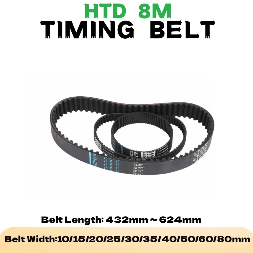HTD 8M Timing Belt 432mm-624mm Width 10mm-80mm  HTD8M Synchronous Belt HTD8M Rubber Belt Closed Loop Belts