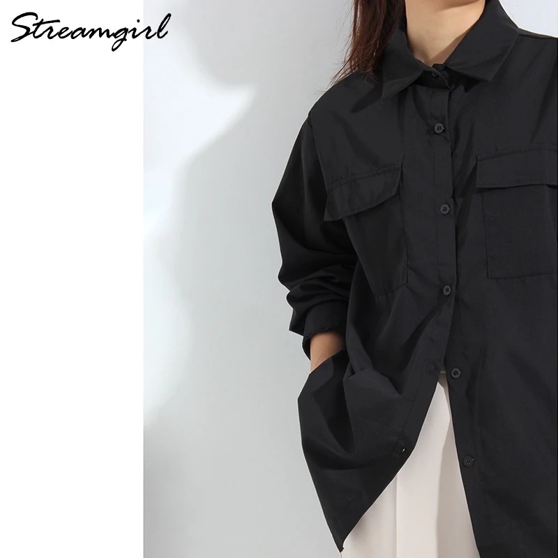 Black Shirts For Women Blouse Formal Wear Shirts Fashion Woman Blouses White Shirts Ladies Loose Tops Blouses Women Shirt 2022