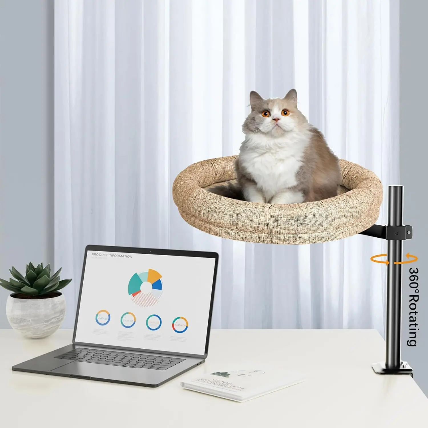 Essential for Indoor: 360° Swivel Desktop Cat Bed, Ensuring Supreme Comfort for Cats