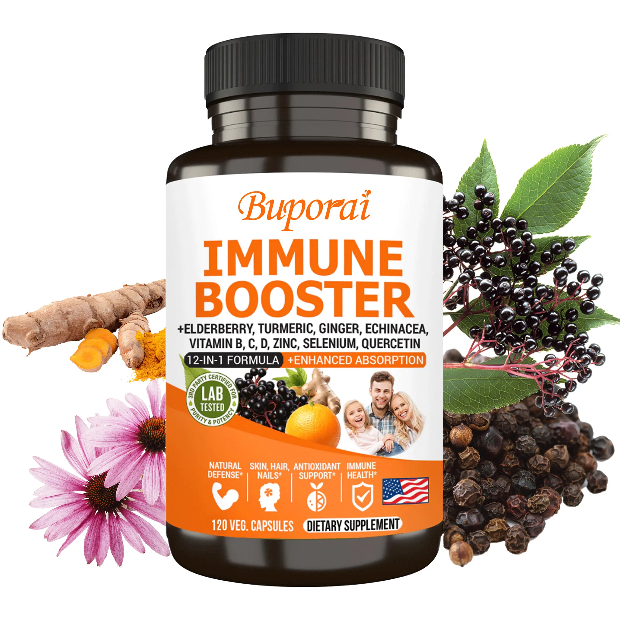 

Immune Booster - Healthy Hair, Skin, and Nails, and Supports The Body's Defenses Against Colds, Promotes Antioxidant Activity