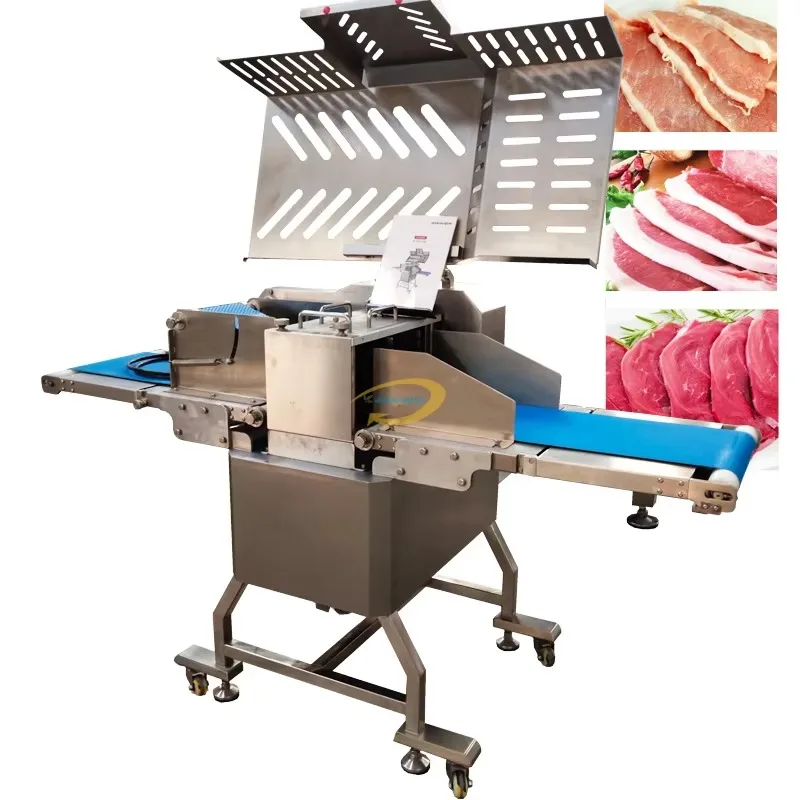 【Best-selling】Commercial Chicken Breast Slicing Machine Full Automatic Beef Meat Slicer Machine Fruit Vegetable Meat Slicing