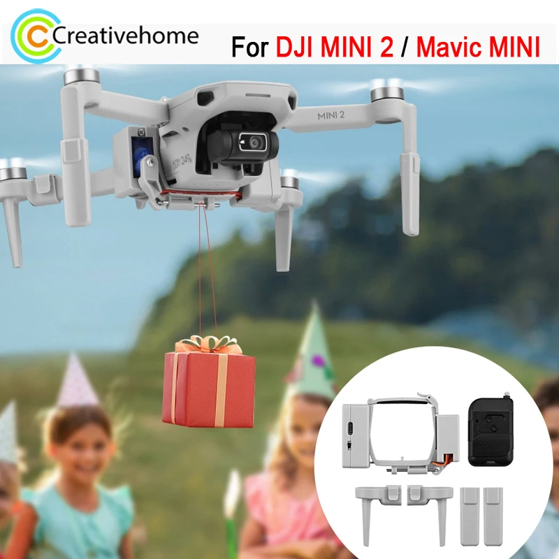 

For DJI MINI 2 / Mavic Mini / Mini SE Drones Airdrop Thrower System Accessories with Remote Control & Increased Landing Gear