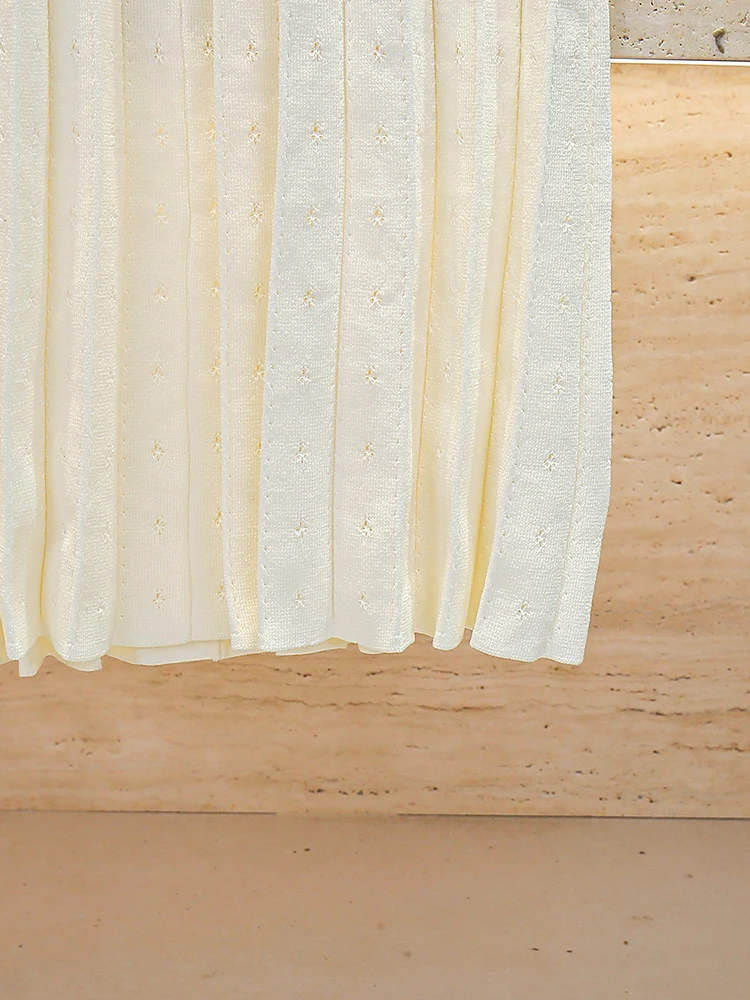 Schwere, verzierte lange Strickweste Dr. Damen-High-Waist-A-Linie, Sommer 2025, Ele, lässig, schlicht, SLE-Polyesterfaser