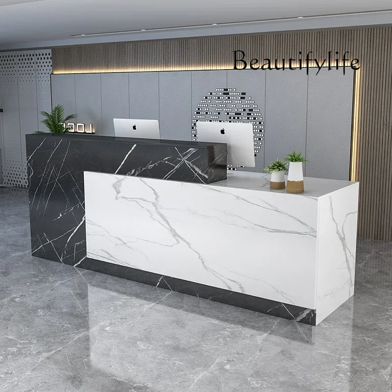 AStorage White Front Desk Reception Counter Clinic Long Classic Reception Desks Beauty Salon Mostrador Recepcion Office Furnitur