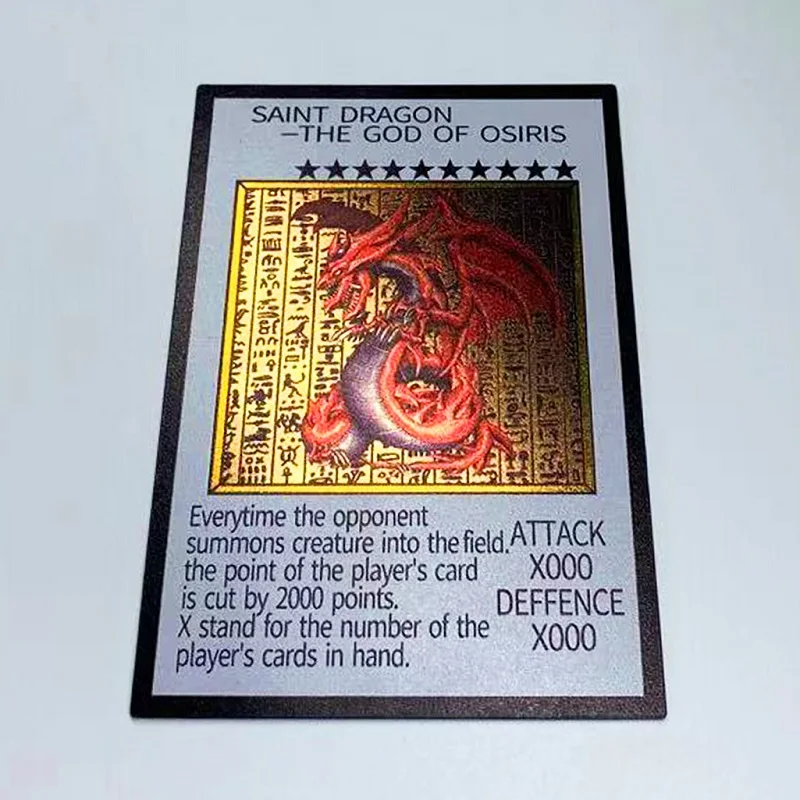 Yu Gi Oh DIY metal card, three magic gods, sky dragon, giant magic weapon, wing dragon