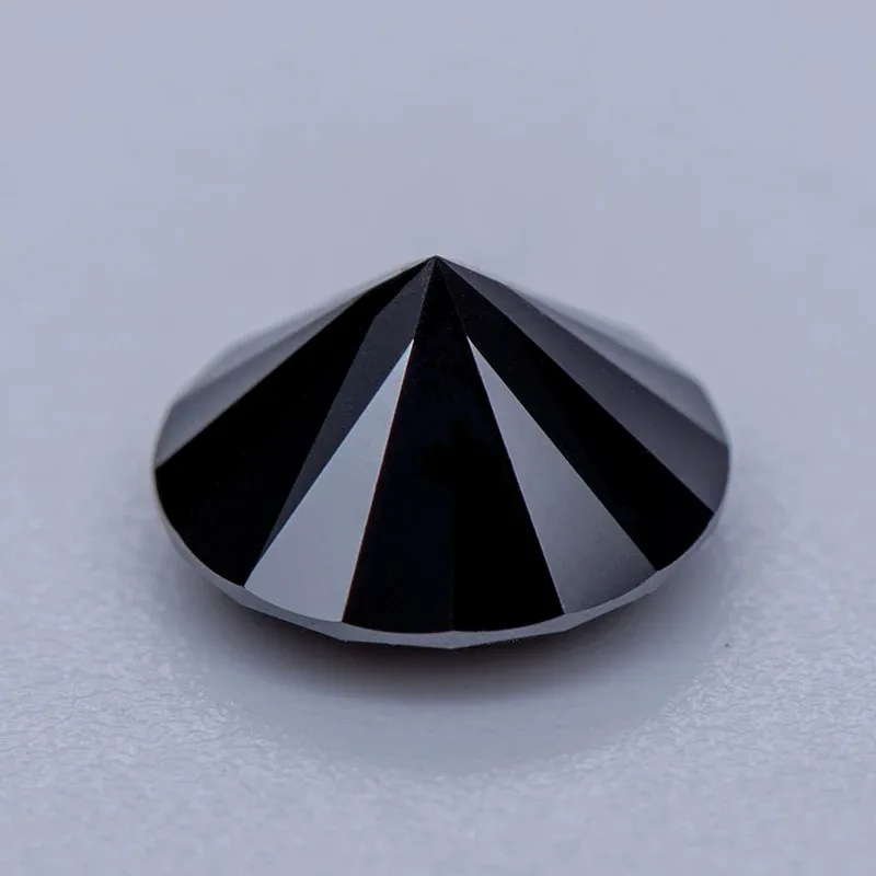 Moissanite Diamond Black Color Round Lab Grown Gemstone for DIY Women Ring Necklace Earrings Main Materials with GRA Certificate