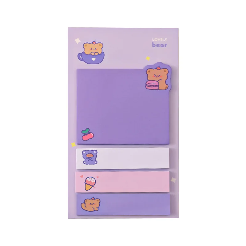 4 pcs/lot Kawaii Ins Girly Animals Index Memo Pad N Times Sticky Notes To Do List Planner Sticker Cute Stationery