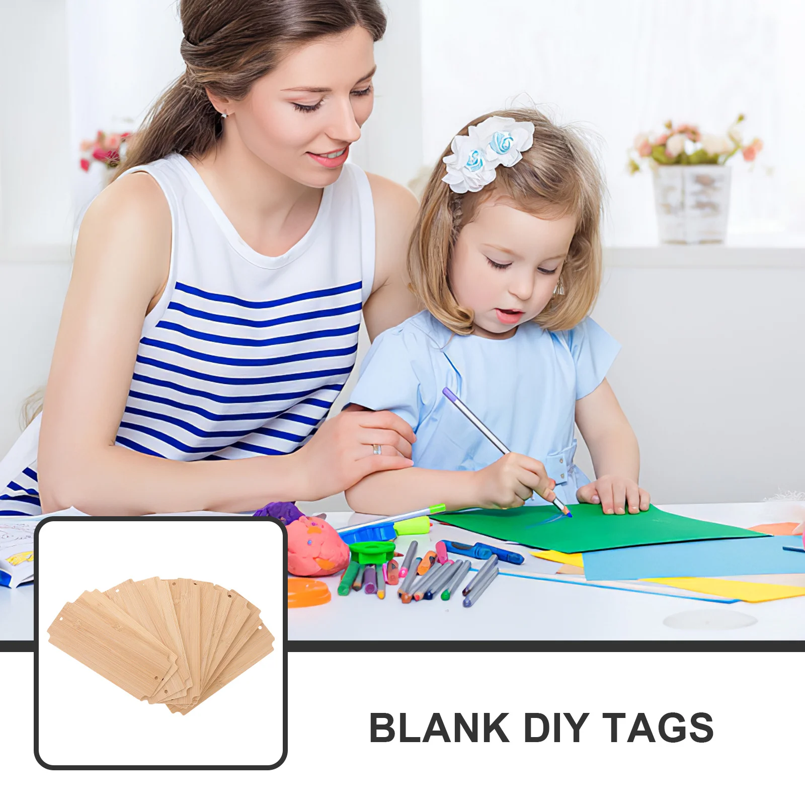 

10pcs Bookmarks Material Blank Bamboo Cutouts For Diy Graffiti Craft Unfinished Rectangular Tags Bamboo Slices For Crafts