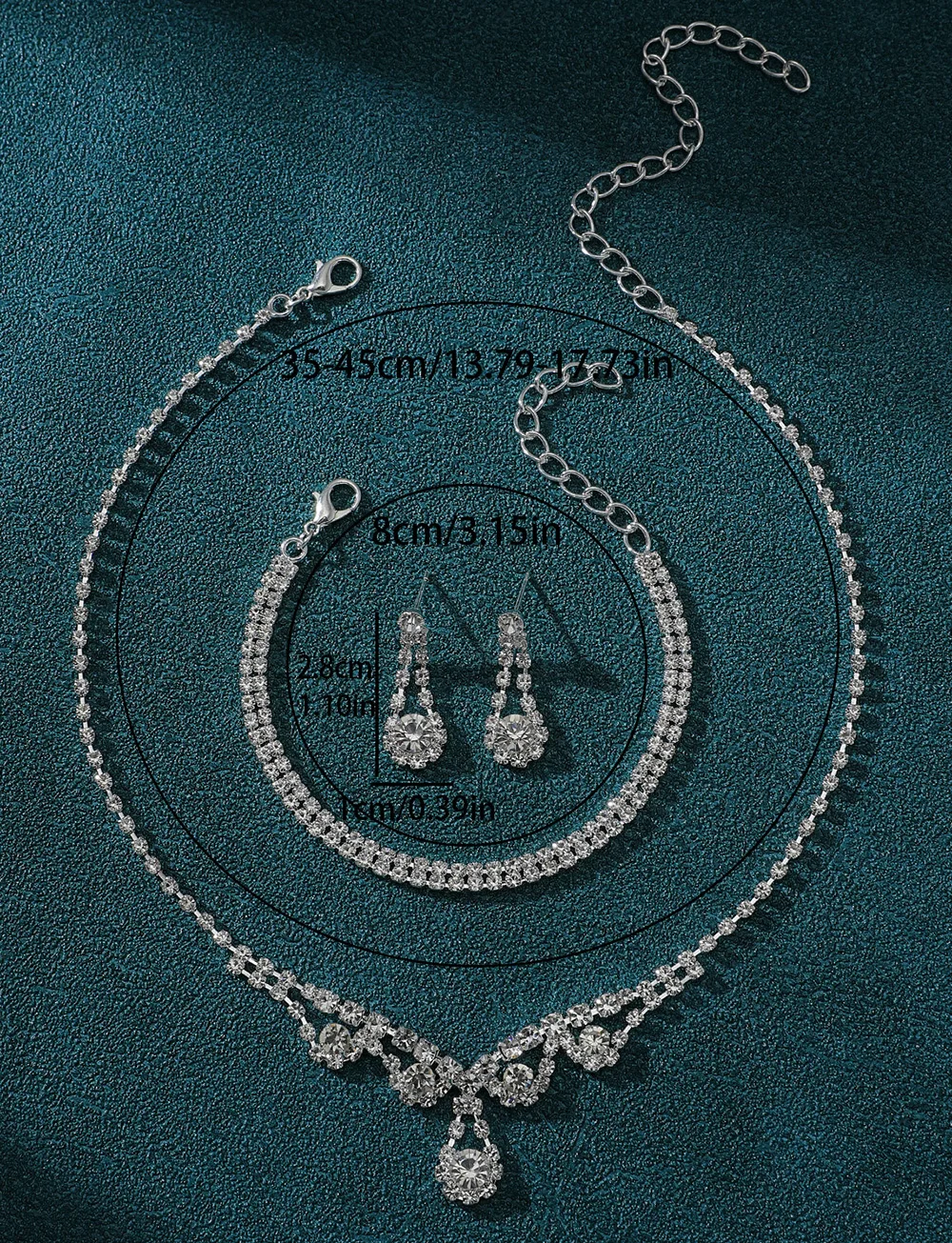 Комплект украшений со стразами и кристаллами, серебряное свадебное ожерелье, серьги, браслет, вечерняя коллекция свадебных украшений для банкета