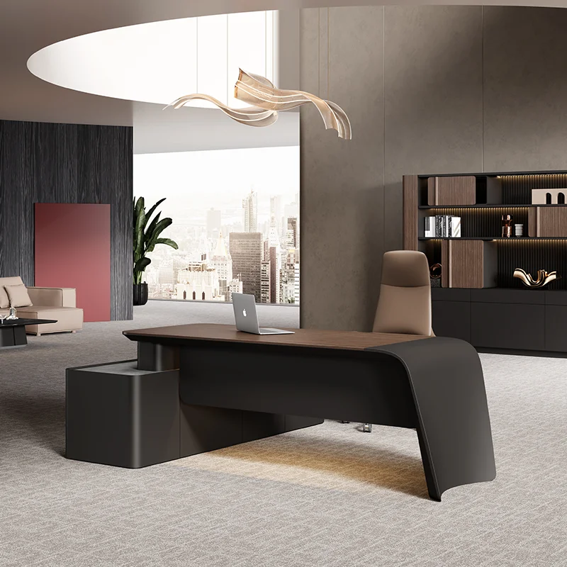 High Quality Modern Luxury Commercial Office Furniture Table Boss Executive Desk Manager L Shaped Table Office Desk And Chair