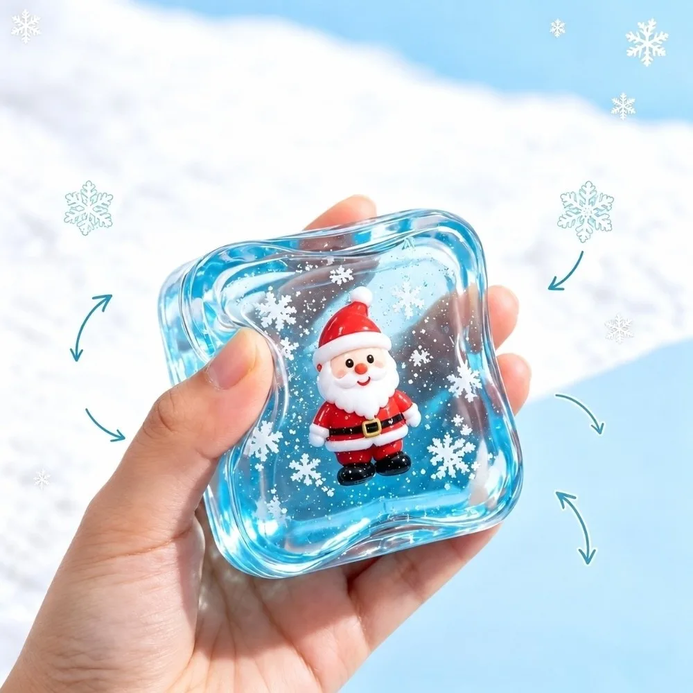 Maltose Texture Christmas Ice Cube Santa Design Christmas Decor Christmas Squishy Stress Relief Christmas Gift Soft Squishy