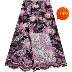 5Yards 2024 Latest Best Quality Delicate Very Soft Embroidered Tulle lace Fabric For Party Evening Dress U_GE1868