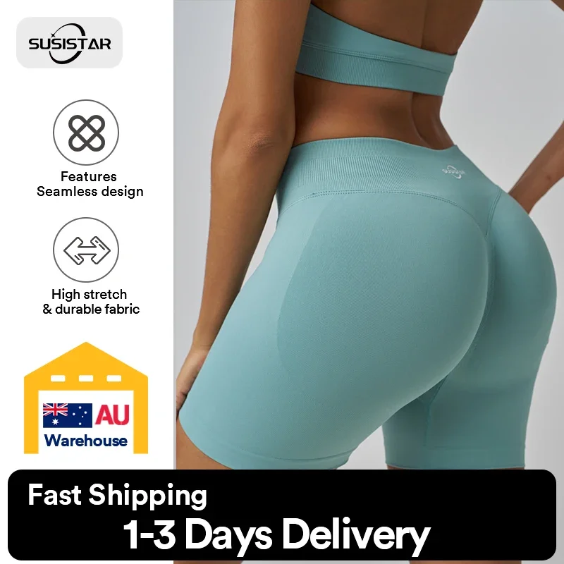 SUSISTAR Women Workout Gym Impact Shorts Hidden Scrunch Butt Lifting 3.6