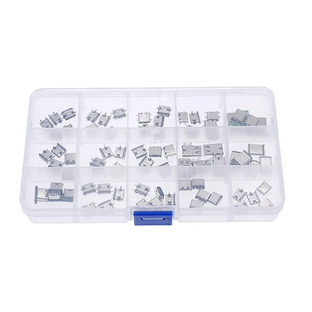 75Pcs/set 15Value Type-C USB Charging Dock Connectors Mix Use For Mobile Phone And Digital Product Repair Kits