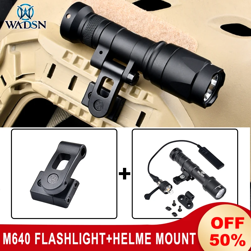 WADSN Tactical Airsoft M640C M640U M640W M640B Flashlight Hunting Weapon LED Light Fit To Fast Helmet ARC 20mm Mlok Keymod Rail 