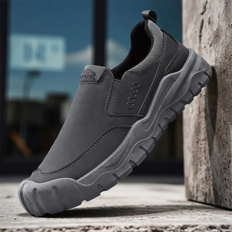 Zapatos de verano con suela de goma transpirable, nuevos zapatos informales ligeros con parte inferior gruesa, fáciles de usar, sin cordones, para persona perezosa, cuero de vaca