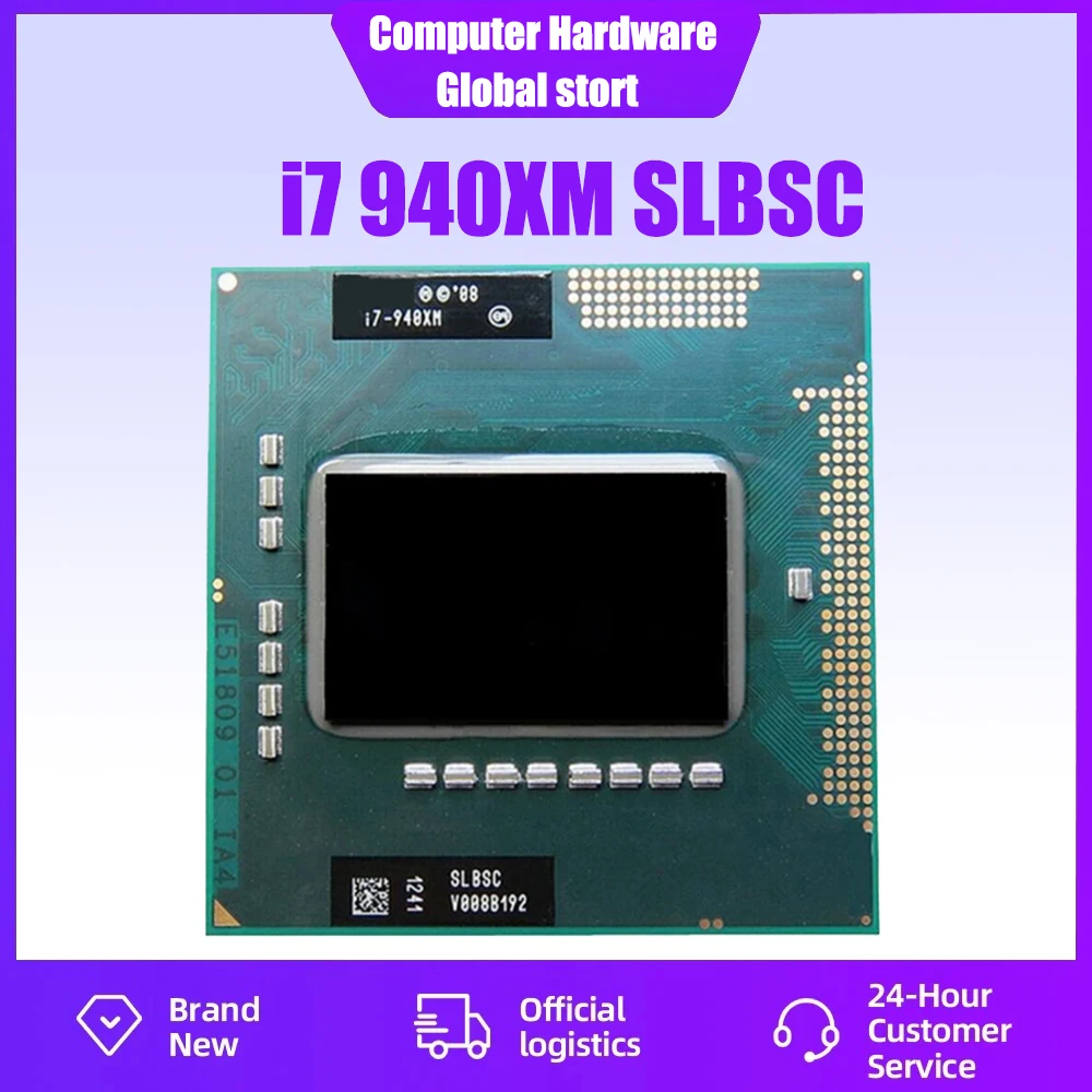 

Процессор Core i7 940XM i7-940XM, экстремальная версия, 8 Мб, 2,30-3,30 ГГц, процессор для ноутбука SLBSC I7 940XM