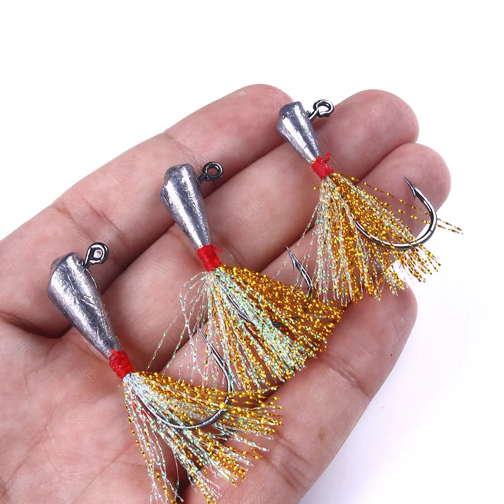 

Gold Silver Wire Horseshoe Lead Head Hook Rock Fishing Soft Bait Snag Proof Crank Hook Set for Bass Mandarin Fish TopmouthCulter