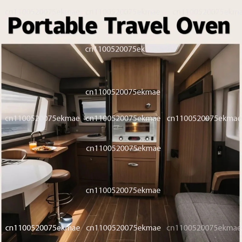 12V DC Portable Car Oven Stainless Steel Visual Window Temperature Timing Mini Electric Roaster For Camping RV Travel