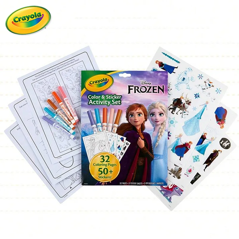 Crayola Color & Sticker Activity Coloring Book Sheets Set 04-2744 Frozen II