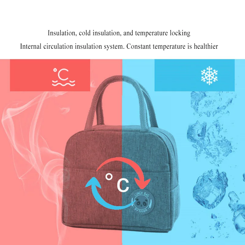 Functional Pattern Cooler Lunch Box Portable Insulated Canvas Lunch Bag Thermal Food Picnic Lunch Bags For Women Kids