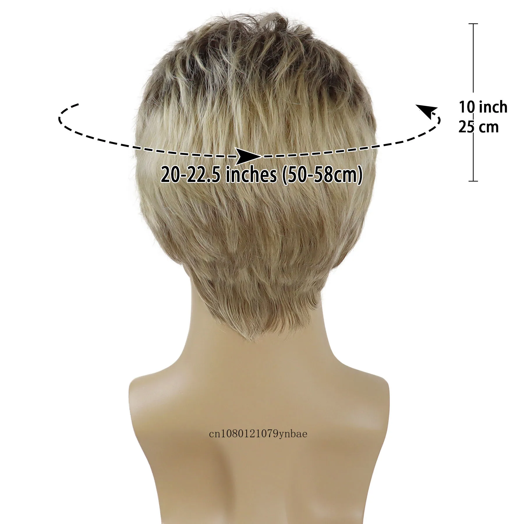 Men's Wig Synthetic Hair Fluffy Short Mix Blonde Layered Wigs with Bangs Natural Looking Daily Party Casual Adjustable Cap Size