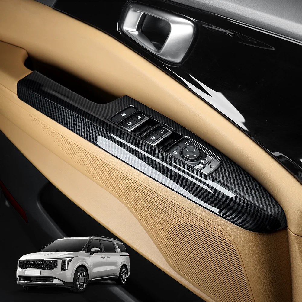 起亜カーニバル-ka4-2022-2026-車のチューニングカーボンファイバーウィンドウボタンカバートリムインテリア交換部品アクセサリー-lhd