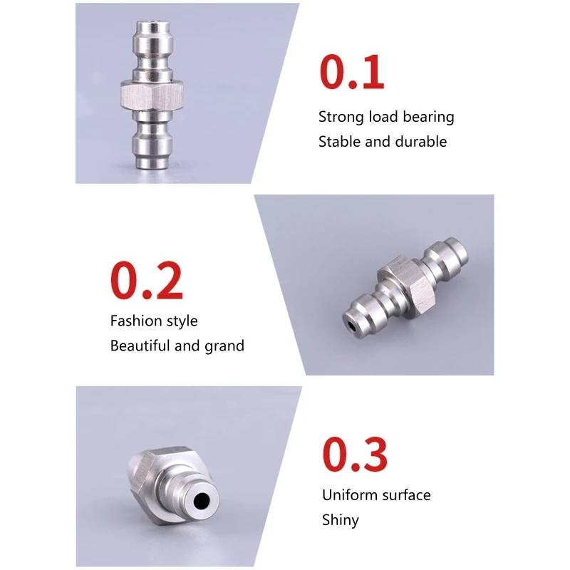 8mm Stainless Steel Double Male Quick-Disconnect Coupling Adaptor Air Fill Station Tool Fittings Male Quick Disconnect Dropship