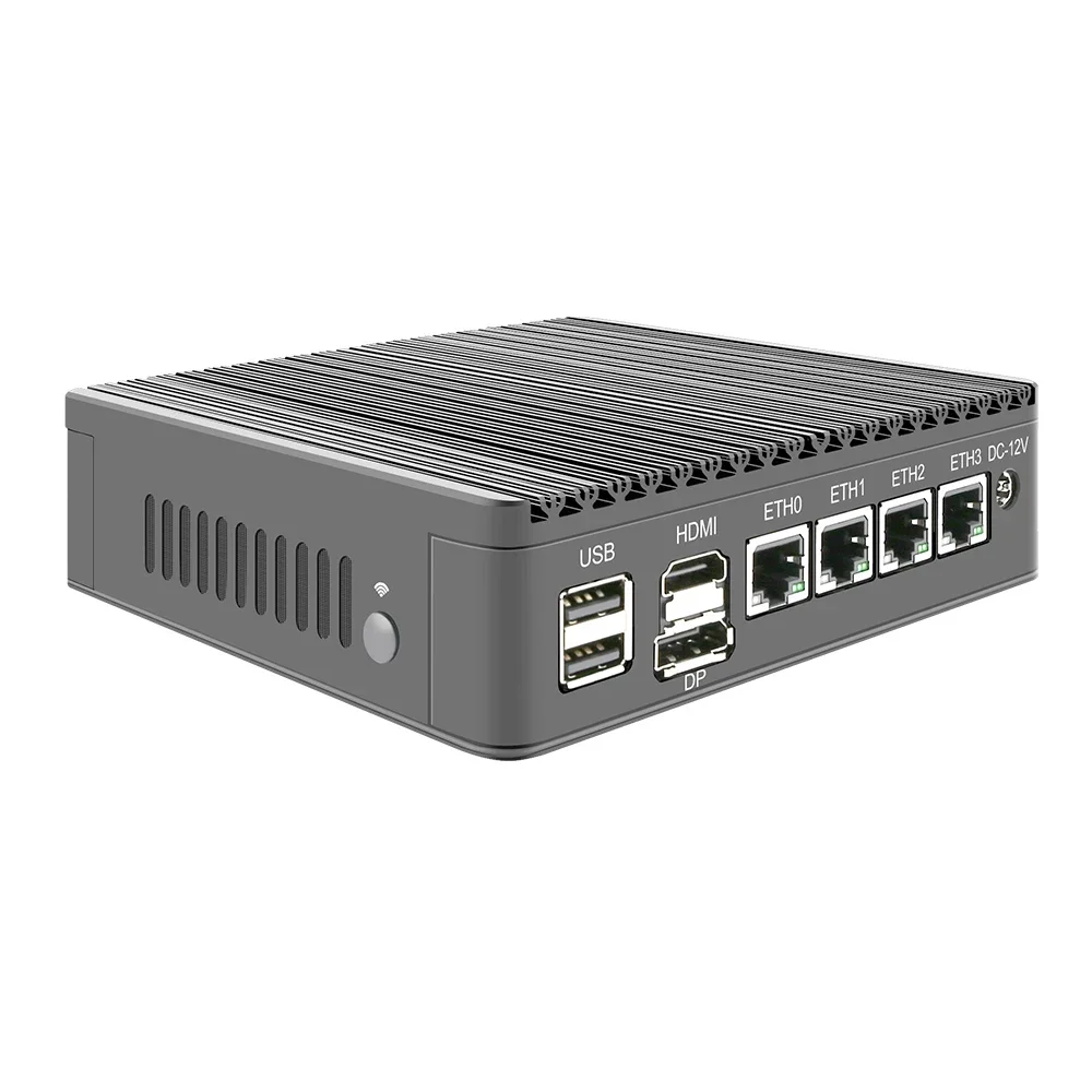 Mini PC senza ventola 4 Intel i226-V 2.5Gb LAN N6005 N5105 2 * NVMe TPM2.0 Switch Router morbido Server VPN ESXI Robusto apparecchio firewall