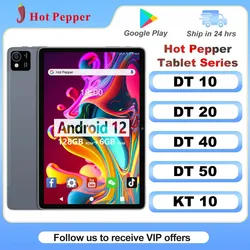 Планшет Hot Pepper серии DT10 DT20 DT40 DT50 KT10 10,1 дюйма IPS HD 4/6 ГБ ОЗУ + 128 Гб ПЗУ Android 13 с WiFi GPS Type-C для детей