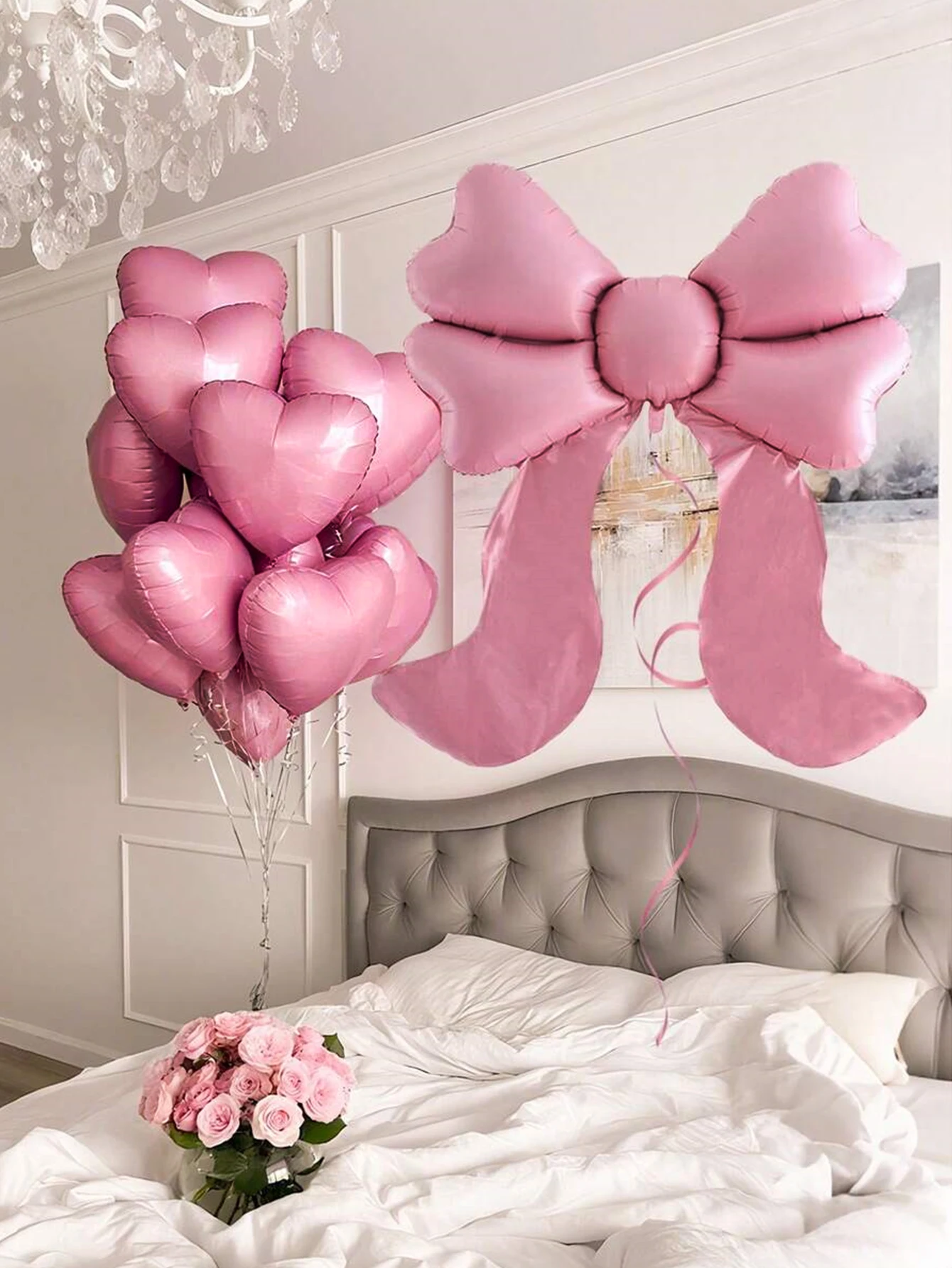 11-teiliges Set mit großen rosa Schleifenballons, für Schleifendekoration, Geburtstag, Valentinstag, Hochzeit, Fotohintergrund, Prinzessinnenparty