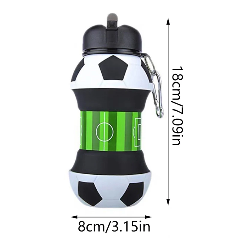Foldable Water Bottle Cups Mug Outdoor Sports Football Baseball Tennis Golf School Leakproof Portable Kids Water Bottle