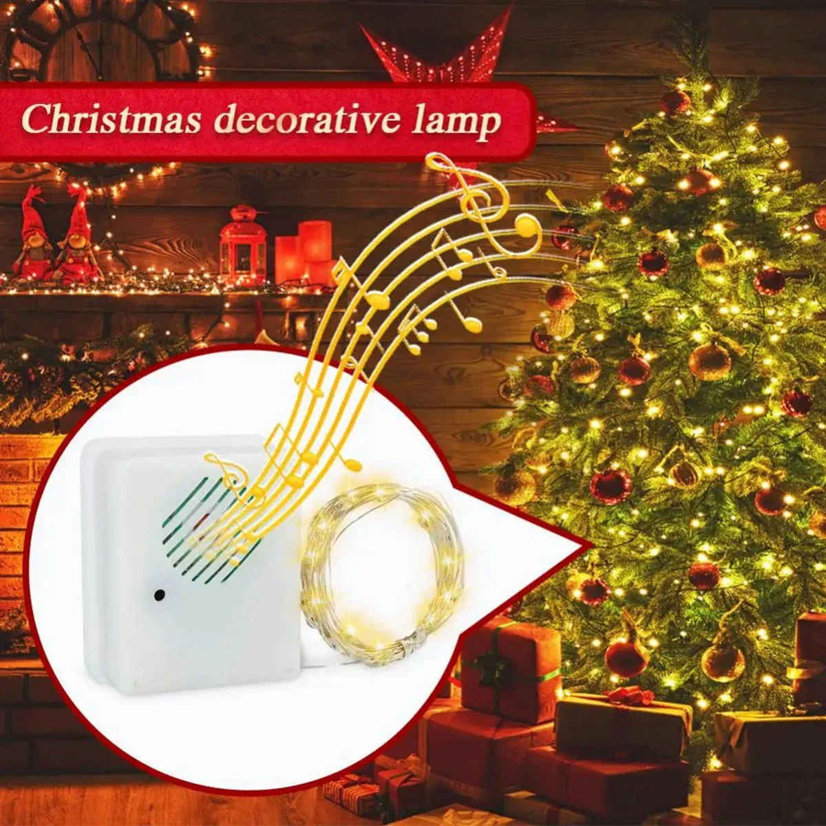 

DIY Xmas Sound Sensor LED String, Colorful Tree Decor