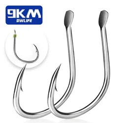 9KM Live Bait Hooks Saltwater Fishing Hooks 25~100Pcs Eyeless Fishing Hooks Wide Gap Catfish Hook Octopus Circle Hooks Barb Hook