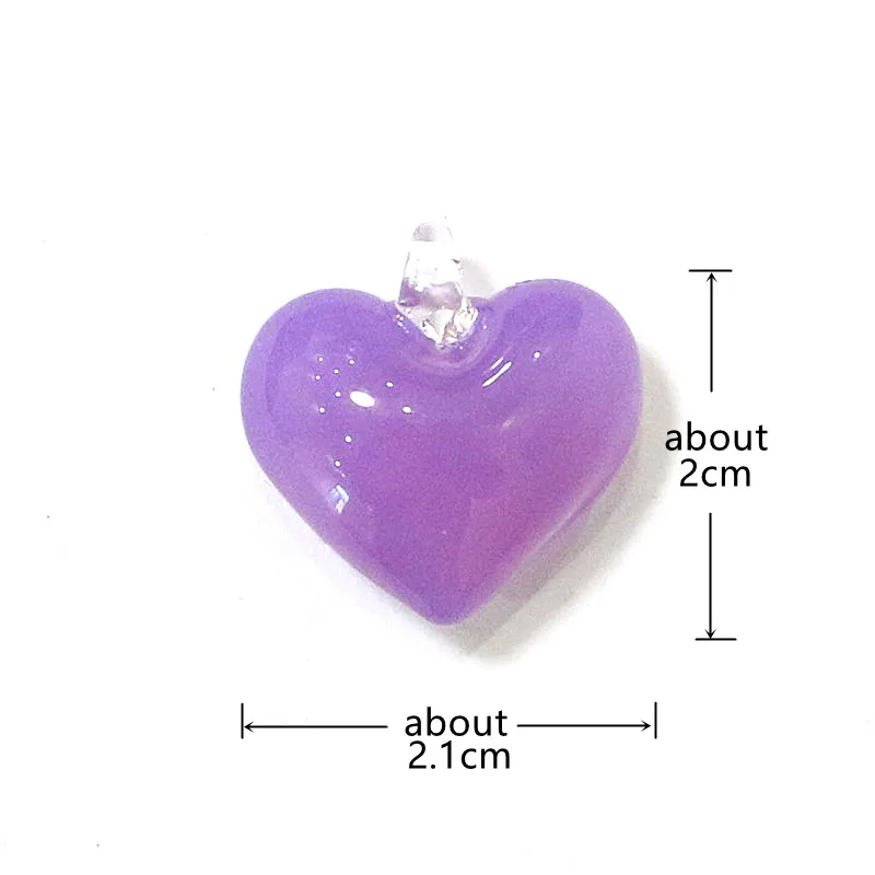 2pcs 20mm Mini Glass Heart Shape Charms Cute Love Pendant For Handmade Earrings Bracelet Accessories DIY Jewelry Making Supplies