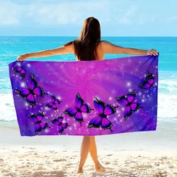 140x70cm Quick Drying Beach Towels Microfiber Blanket Super Absorbent Swim Pool Water Sport Bathing Towel Butterfly Printing New
