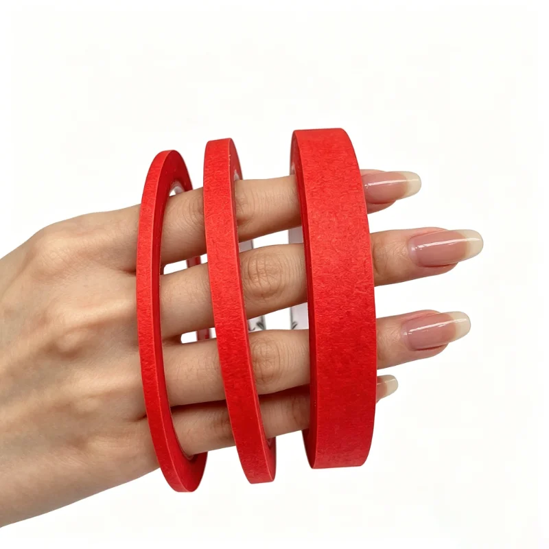 3/6 Rolls Red Painter Tape - 3mm to 13mm Width 787.4 Inches Per Roll - High-Quality Removable Adhesion Smooth Surface Neatly