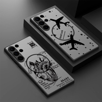 Creative Airplane Print Magnetic For Magsafe Case For Samsung Galaxy S25 S23 S24 Ultra S21 S20 S24 FE S22 Plus Capa Matte Cover