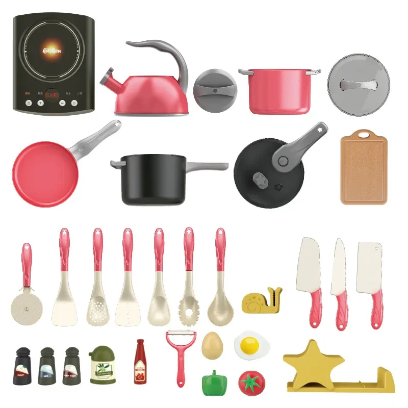 Gioca a giochi di ruolo Giocattoli Ragazzi Ragazze Giocattoli per bambini Cucina Set di giocattoli Fai finta di cucinare Cibo Gioca con pentole Padelle Utensili Pentole