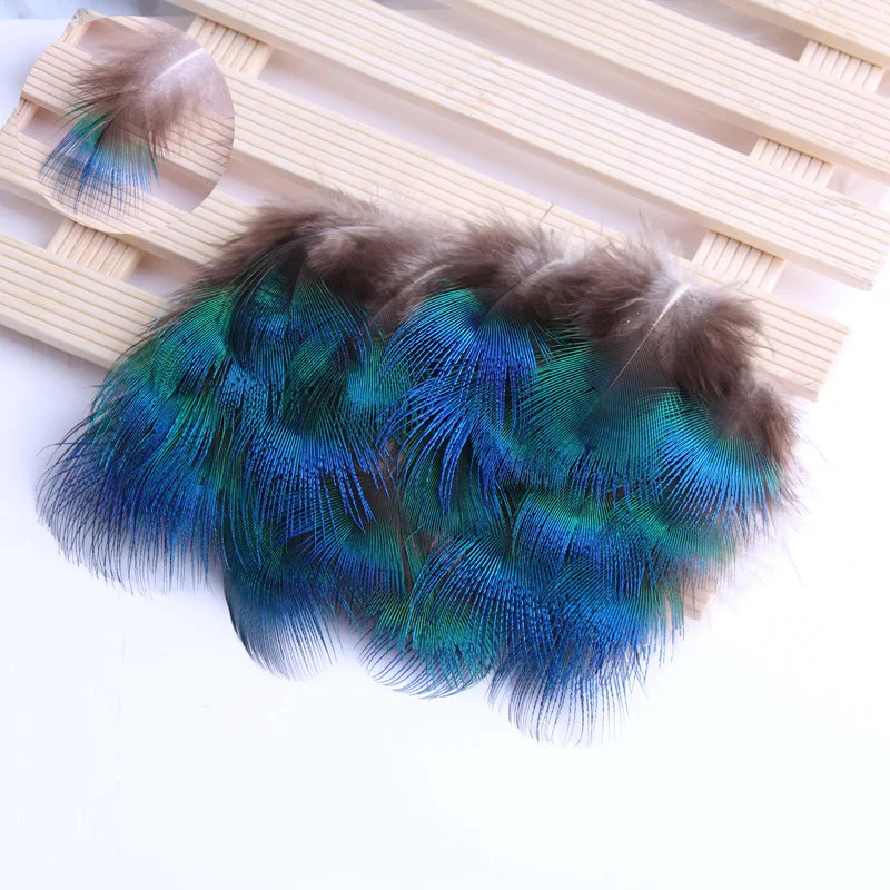 

100pc Peacock Blue Piece Feathers Diy Accessories Corsage Hat Jewelry Accessories Wedding Decoration Feathers