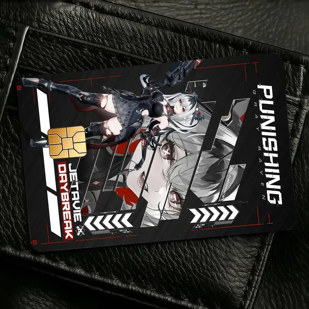 Game P-Punishing Gray Raven Credit Skin Cover Card Stickers 4PCS Film Bus Pass Front Decoration Bank Debit Waterproof