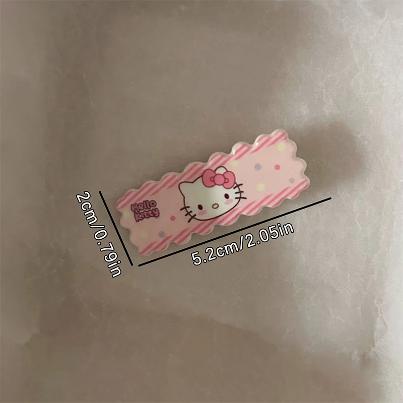 Sanurgente Hello Kitty-Pinces à cheveux de dessin animé pour enfants, épingles à cheveux Kawaii, barrettes à frange latérale, accessoires de cheveux mignons, cadeau pour fille, 2 pièces