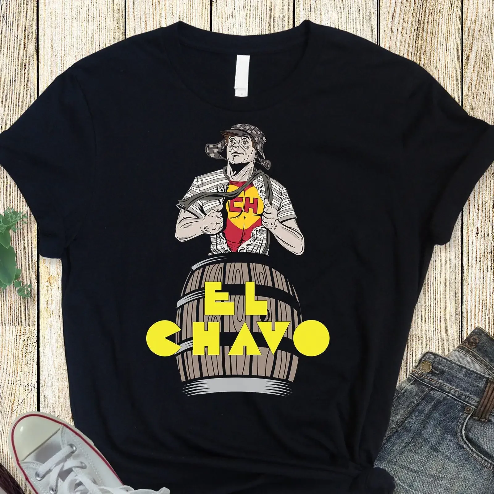 Super Chavo del Ocho Chapulin Colorado T-Shirt, Vintage-Stil, gewaschen, bequem, modisch, dehnbar, lässig, weich, für Herren, stilvoll