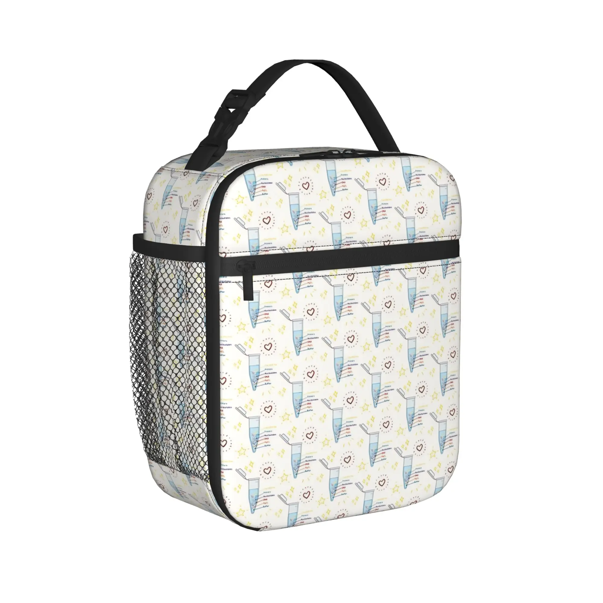 Chemistry Science Test Tubes Lab School Subject Lunch Bag  Portable Lunch Box Women Print Cooler Bag Fun Oxford Tote Food Bags