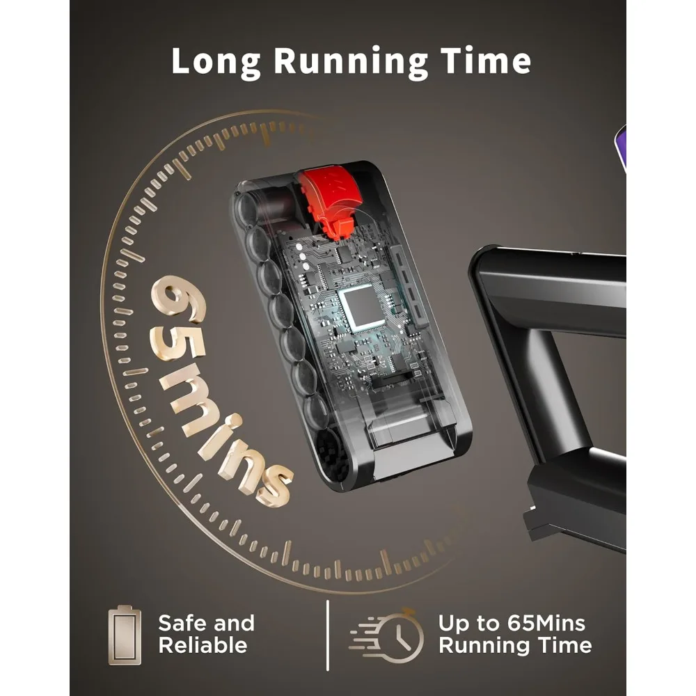 Aspirapolvere domestico wireless: 580 W, aspirazione 50 Kpa, autonomia di 65 minuti con spazzola antigroviglio e ricarica a parete