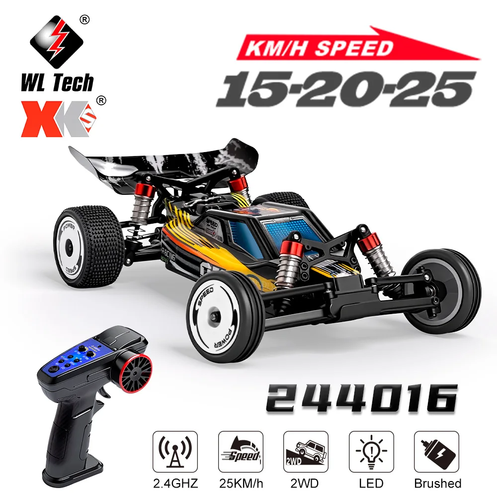 

WLToys 1/24 RC Racing Car 244016 2WD 15-20-25KM/h 50M Distance 2.4Ghz Electric Remote Control Model Car For Various Terrains