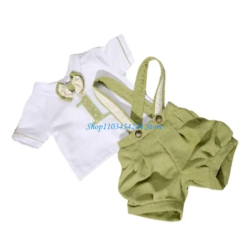 

Костюм для детской фотографии, рубашка с бантом и комбинезон, наряд джентльмена, реквизит для фотосессии новорожденных, одежда