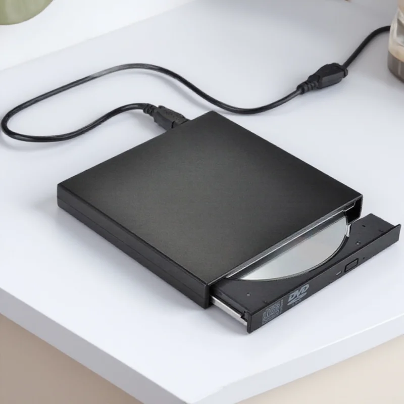 

USB External CD-RW Burner DVD CD Reader Player Dual USB Cables Windows Mac Laptop Computer